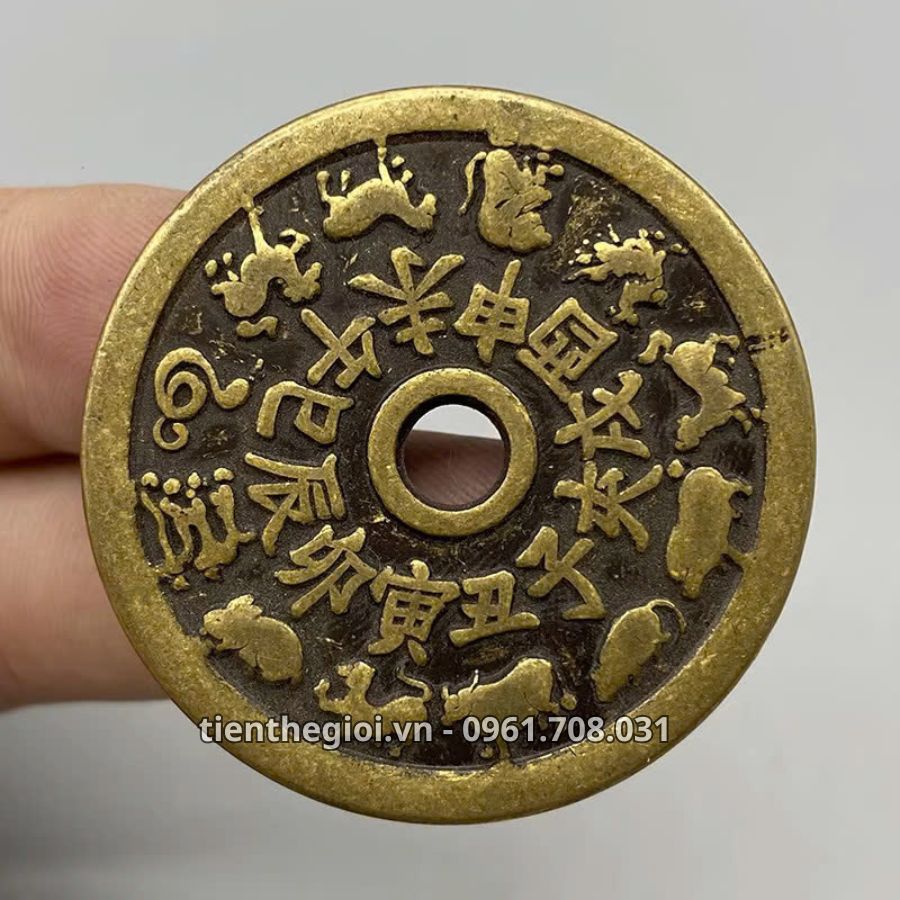 Xu Đồng Thái Tuế Bát Quái 12 Con Giáp Đường Kính 42mm